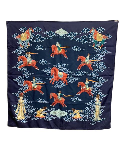 HERMES（エルメス）HERMES (エルメス) スカーフ ネイビーの古着・服飾アイテム