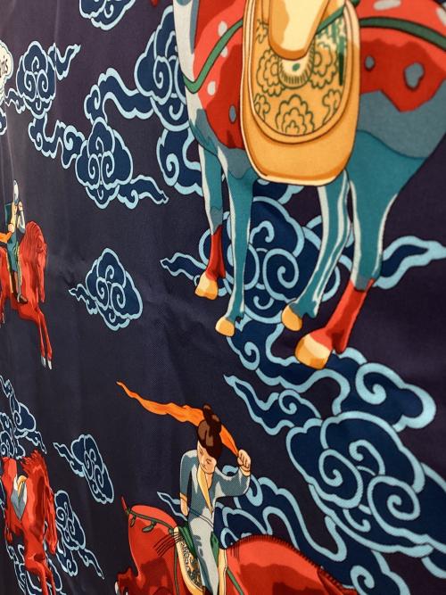 HERMES（エルメス）HERMES (エルメス) スカーフ ネイビーの古着・服飾アイテム
