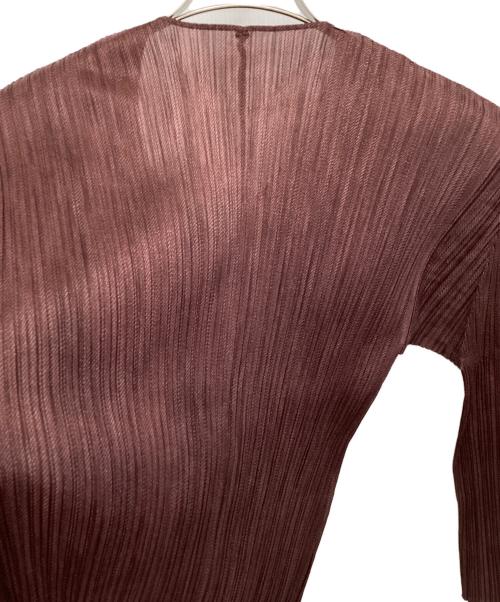PLEATS PLEASE（プリーツプリーズ）PLEATS PLEASE (プリーツプリーズ) 薄手カーディガン ブラウン サイズ:3の古着・服飾アイテム