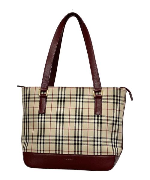 BURBERRY（バーバリー）BURBERRY (バーバリー) トートバッグ ベージュ×ブルーの古着・服飾アイテム