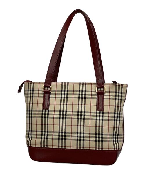BURBERRY（バーバリー）BURBERRY (バーバリー) トートバッグ ベージュ×ブルーの古着・服飾アイテム