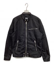 DIESEL（ディーゼル）の古着「シングルライダースジャケット」｜ブラック