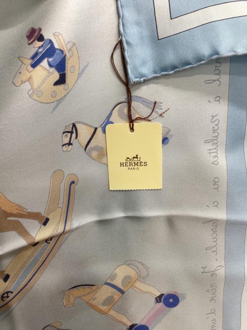HERMES（エルメス）HERMES (エルメス) シルクスカーフ カレ90 ブルーの古着・服飾アイテム