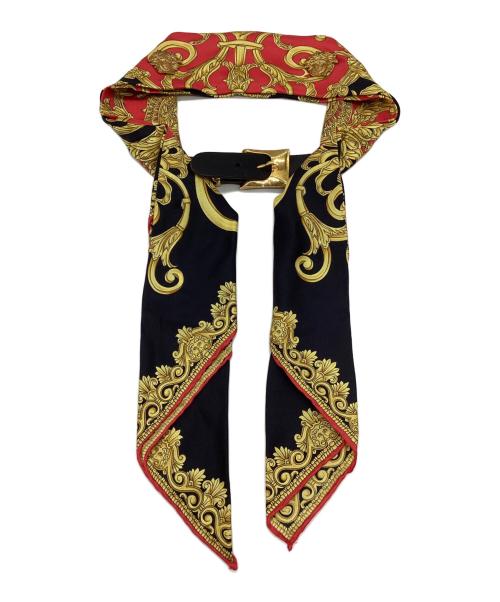 GIANNI VERSACE（ジャンニ・ヴェルサーチ）GIANNI VERSACE (ジャンニ・ヴェルサーチ) メドゥーサベルトスカーフ レッド×ブラックの古着・服飾アイテム