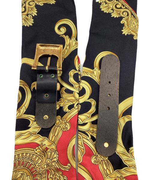 GIANNI VERSACE（ジャンニ・ヴェルサーチ）GIANNI VERSACE (ジャンニ・ヴェルサーチ) メドゥーサベルトスカーフ レッド×ブラックの古着・服飾アイテム