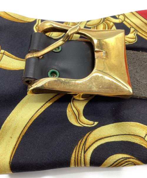 GIANNI VERSACE（ジャンニ・ヴェルサーチ）GIANNI VERSACE (ジャンニ・ヴェルサーチ) メドゥーサベルトスカーフ レッド×ブラックの古着・服飾アイテム