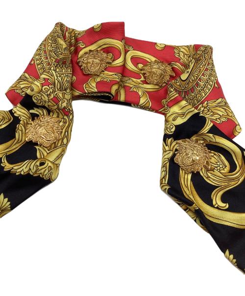 GIANNI VERSACE（ジャンニ・ヴェルサーチ）GIANNI VERSACE (ジャンニ・ヴェルサーチ) メドゥーサベルトスカーフ レッド×ブラックの古着・服飾アイテム