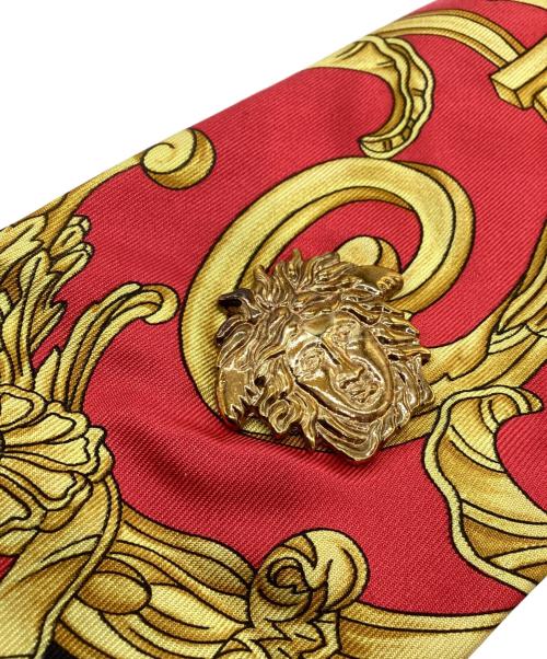 GIANNI VERSACE（ジャンニ・ヴェルサーチ）GIANNI VERSACE (ジャンニ・ヴェルサーチ) メドゥーサベルトスカーフ レッド×ブラックの古着・服飾アイテム