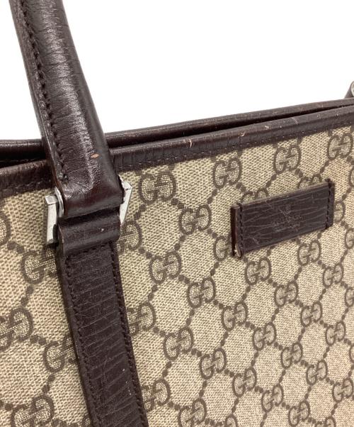 GUCCI（グッチ）GUCCI (グッチ) トートバッグ GGスプリーム ベージュ×ブラウンの古着・服飾アイテム