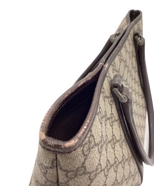 GUCCI（グッチ）GUCCI (グッチ) トートバッグ GGスプリーム ベージュ×ブラウンの古着・服飾アイテム