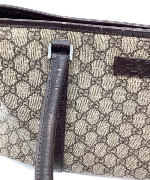 GUCCI（グッチ）GUCCI (グッチ) トートバッグ GGスプリーム ベージュ×ブラウンの古着・服飾アイテム