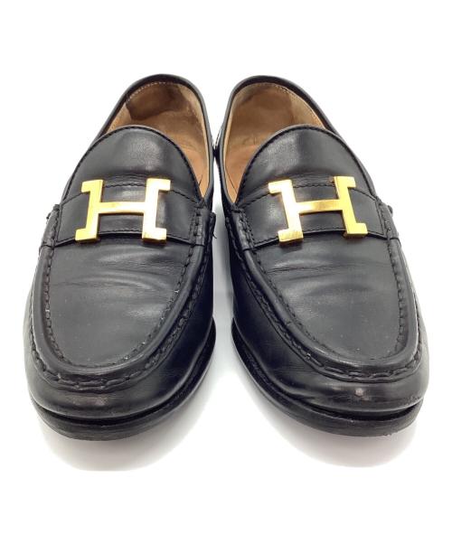 HERMES（エルメス）HERMES (エルメス) ローファー ブラック サイズ:37 1/2の古着・服飾アイテム