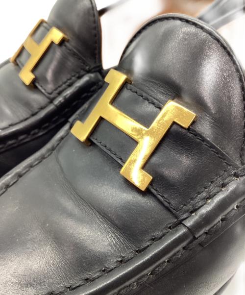 HERMES（エルメス）HERMES (エルメス) ローファー ブラック サイズ:37 1/2の古着・服飾アイテム
