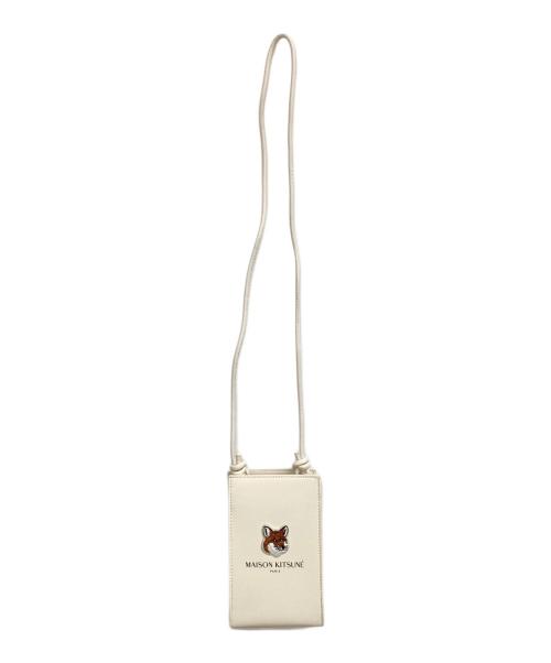 maison kitsune（メゾンキツネ）MAISON KITSUNE (メゾンキツネ) LANEIGE (ラネージュ) ショルダーポーチ アイボリーの古着・服飾アイテム