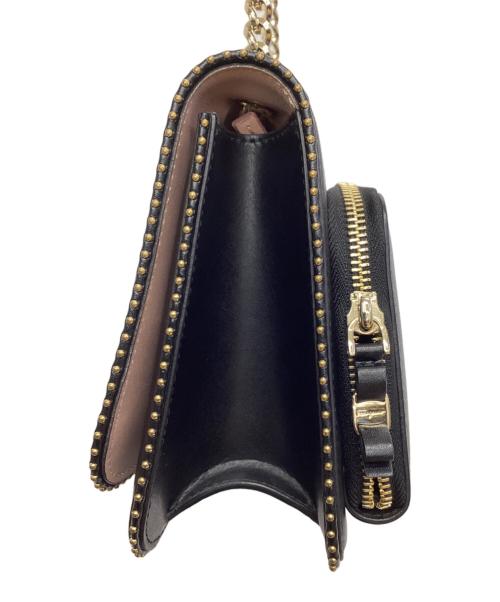 Salvatore Ferragamo（サルヴァトーレ フェラガモ）Salvatore Ferragamo (サルヴァトーレ フェラガモ) リボンチェーンショルダーバッグ ブラックの古着・服飾アイテム