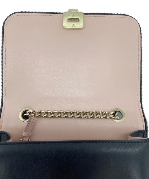 Salvatore Ferragamo（サルヴァトーレ フェラガモ）Salvatore Ferragamo (サルヴァトーレ フェラガモ) リボンチェーンショルダーバッグ ブラックの古着・服飾アイテム