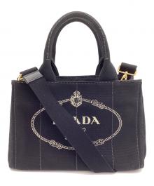 PRADA（プラダ）の古着「2WAYバッグ カナパ」｜ブラック×ゴールド