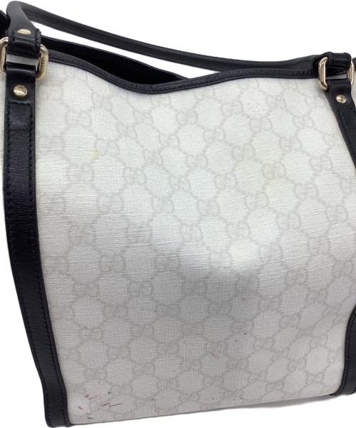 GUCCI（グッチ）GUCCI (グッチ) トートバッグ GGスプリーム ホワイト×ブラックの古着・服飾アイテム