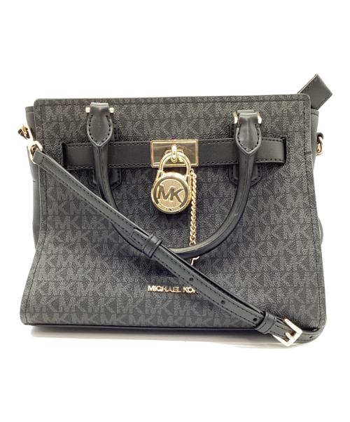 MICHAEL KORS（マイケル・コース）MICHAEL KORS (マイケル・コース) 2WAYバッグ MKシグネチャー サッチェル ミディアム ブラックの古着・服飾アイテム