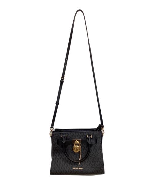 MICHAEL KORS（マイケル・コース）MICHAEL KORS (マイケル・コース) 2WAYバッグ MKシグネチャー サッチェル ミディアム ブラックの古着・服飾アイテム