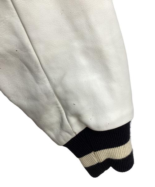 stussy（ステューシー）stussy (ステューシー) ROC STAR (ロックスター) スタジャン ブラック×ホワイト サイズ:Ｌの古着・服飾アイテム