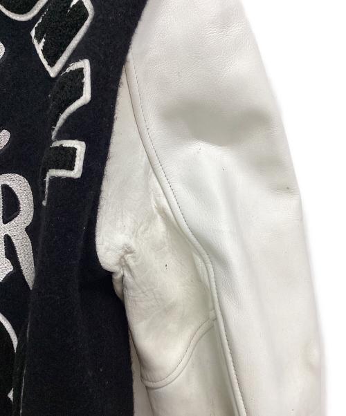 stussy（ステューシー）stussy (ステューシー) ROC STAR (ロックスター) スタジャン ブラック×ホワイト サイズ:Ｌの古着・服飾アイテム