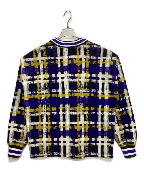 TAAKK（ターク）TAAKK (ターク) クルーネックスウェット CHECK JERSEY PULLOVER ネイビー×イエロー サイズ:Mの古着・服飾アイテム