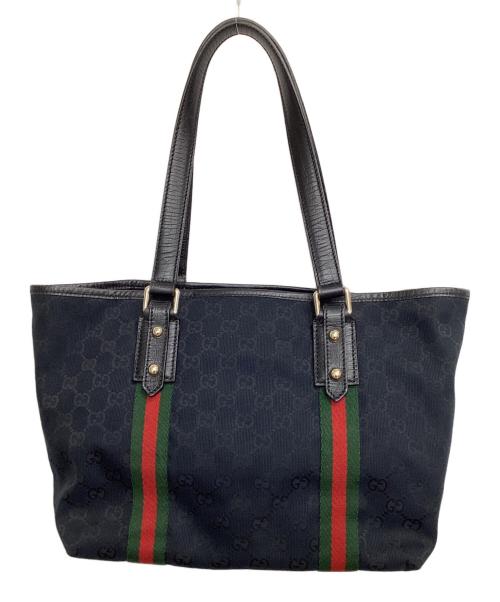 GUCCI（グッチ）GUCCI (グッチ) トートバッグ GGキャンバス ブラックの古着・服飾アイテム