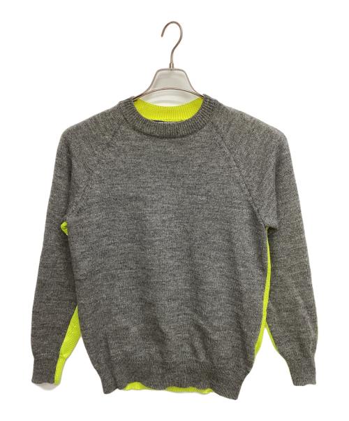 COMME des GARCONS JUNYA WATANABE MAN（コム デ ギャルソン ジュンヤ ワタナベ マン）COMME des GARCONS JUNYA WATANABE MAN (コム デ ギャルソン ジュンヤ ワタナベ マン) 薄手ニット グレー×イエロー サイズ:Sの古着・服飾アイテム