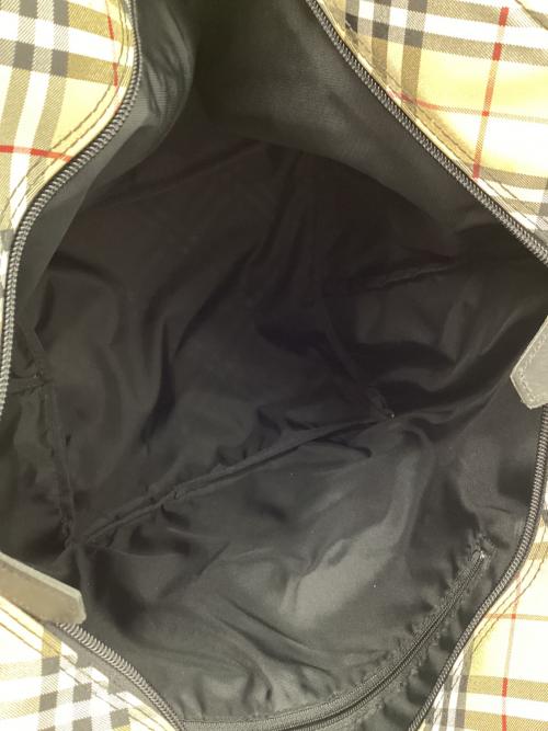 BURBERRY BLUE LABEL（バーバリー ブルー レーベル）BURBERRY BLUE LABEL (バーバリー ブルー レーベル) ナイロントートバッグ ブラック×ベージュの古着・服飾アイテム