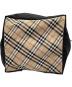 中古・古着 BURBERRY BLUE LABEL (バーバリー ブルー レーベル) ナイロントートバッグ ブラック×ベージュ：8000円