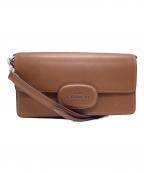 COACHコーチ）の古着「エライザフラップクロスボディバッグ」｜ブラウン