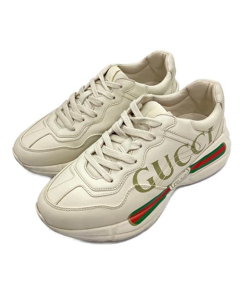 GUCCI（グッチ）GUCCI (グッチ) ライトンシェリーラインスニーカー ベージュ サイズ:37の古着・服飾アイテム