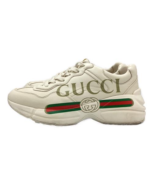 GUCCI（グッチ）GUCCI (グッチ) ライトンシェリーラインスニーカー ベージュ サイズ:37の古着・服飾アイテム