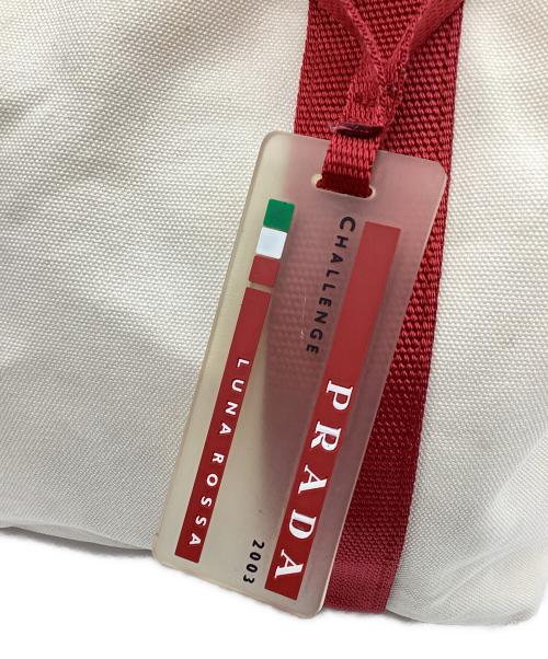 PRADA SPORTS（プラダスポーツ）PRADA SPORTS (プラダスポーツ) キャンバストートバッグ ベージュ×レッドの古着・服飾アイテム