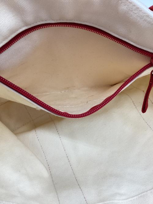 PRADA SPORTS（プラダスポーツ）PRADA SPORTS (プラダスポーツ) キャンバストートバッグ ベージュ×レッドの古着・服飾アイテム