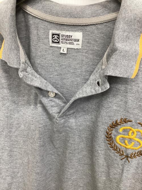 stussy（ステューシー）stussy (ステューシー) ポロシャツ グレー サイズ:Ｌの古着・服飾アイテム