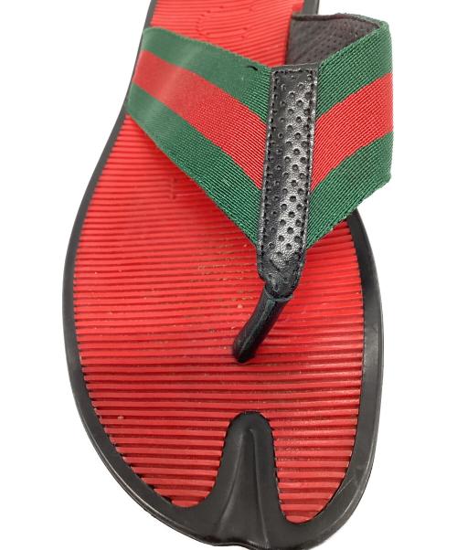 GUCCI（グッチ）GUCCI (グッチ) ビーチサンダル レッド××グリーン×ブラック サイズ:6の古着・服飾アイテム