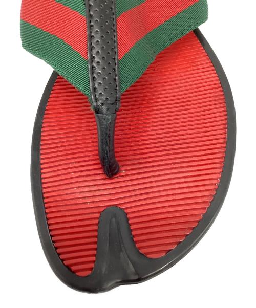 GUCCI（グッチ）GUCCI (グッチ) ビーチサンダル レッド××グリーン×ブラック サイズ:6の古着・服飾アイテム