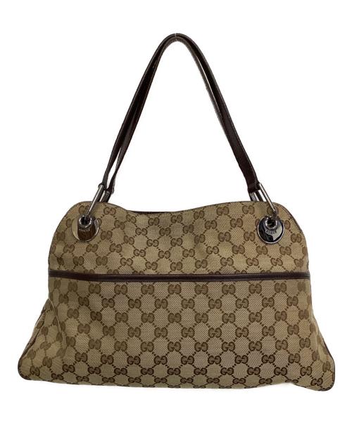 GUCCI（グッチ）GUCCI (グッチ) トートバッグ GGキャンバス ブラウンの古着・服飾アイテム