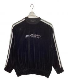 MAISON SPECIAL（メゾンスペシャル）の古着「スウェット Leather Side Line Velor Sweatshirt」｜ブラック