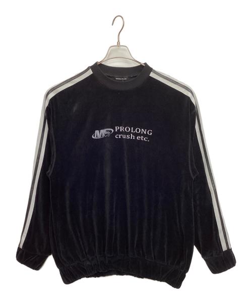 MAISON SPECIAL（メゾンスペシャル）MAISON SPECIAL (メゾンスペシャル) スウェット Leather Side Line Velor Sweatshirt ブラック サイズ:Freeの古着・服飾アイテム