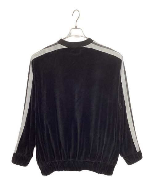 MAISON SPECIAL（メゾンスペシャル）MAISON SPECIAL (メゾンスペシャル) スウェット Leather Side Line Velor Sweatshirt ブラック サイズ:Freeの古着・服飾アイテム