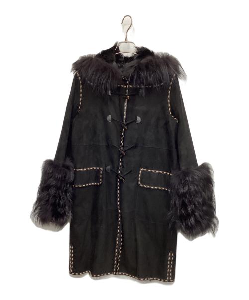 FENDI（フェンディ）FENDI (フェンディ) ダッフルムートンコート ブラック サイズ:38の古着・服飾アイテム