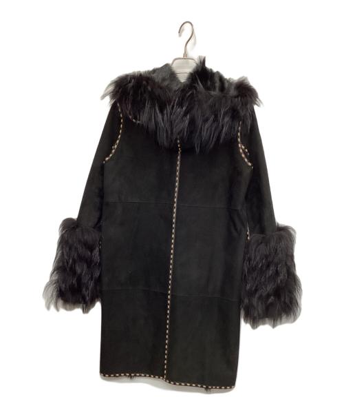 FENDI（フェンディ）FENDI (フェンディ) ダッフルムートンコート ブラック サイズ:38の古着・服飾アイテム