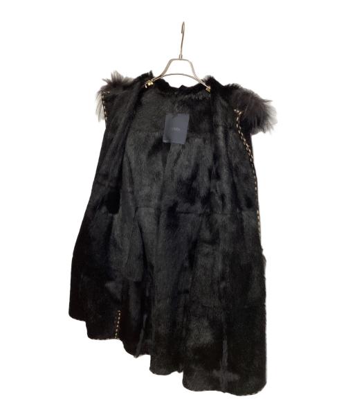 FENDI（フェンディ）FENDI (フェンディ) ダッフルムートンコート ブラック サイズ:38の古着・服飾アイテム
