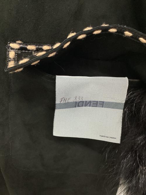 FENDI（フェンディ）FENDI (フェンディ) ダッフルムートンコート ブラック サイズ:38の古着・服飾アイテム