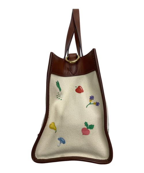 COACH（コーチ）COACH (コーチ) 2WAYバッグ フィールド トート 30 ウィズ ガーデン エンブロイダリー ブラウン×ベージュの古着・服飾アイテム