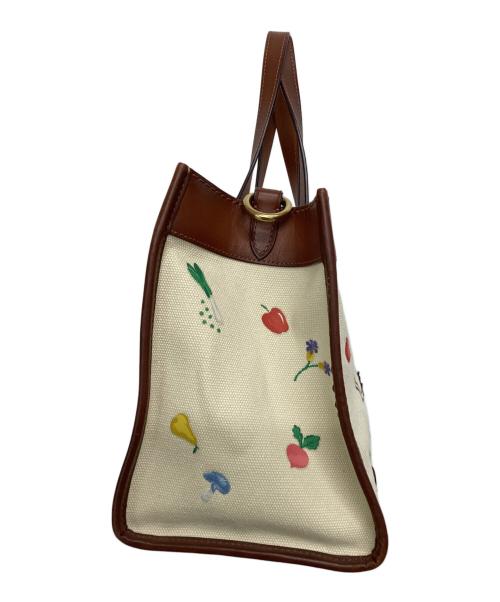 COACH（コーチ）COACH (コーチ) 2WAYバッグ フィールド トート 30 ウィズ ガーデン エンブロイダリー ブラウン×ベージュの古着・服飾アイテム
