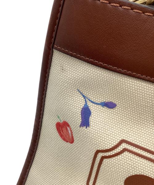 COACH（コーチ）COACH (コーチ) 2WAYバッグ フィールド トート 30 ウィズ ガーデン エンブロイダリー ブラウン×ベージュの古着・服飾アイテム